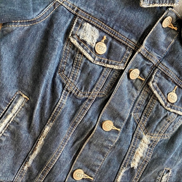 Free People | Denim Distressed Jean Jacket - Picture 5 of 6